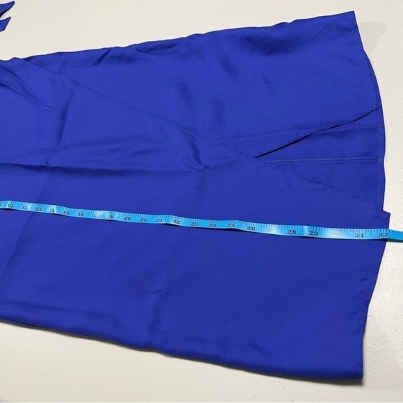 🆕 FRENCH CONNECTION Gabina Wrap Draped Sarong Midi Skirt in Clement Blue - Picture 9 of 9